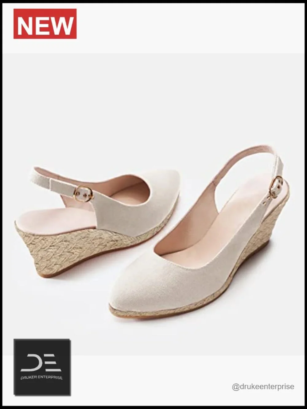 Women's Espadrille Wedge Sandals Closed Toe Slingback Buckle Strap Canvas